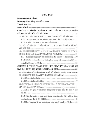 Tăng cường hiệu lực quản lý nhà nước về đất đai trên địa bàn quận hoàng mai thành phố hà nội