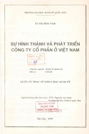 Sự hình thành và phát triển công ty cổ phần ở việt nam