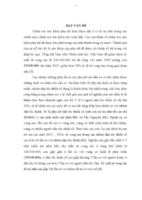Thực trạng chăm sóc sức khỏe sinh sản của phụ nữ người dân tộc thiểu số và hiệu quả tăng cường hoạt động của cô đỡ thôn bản tại tỉnh ninh thuận