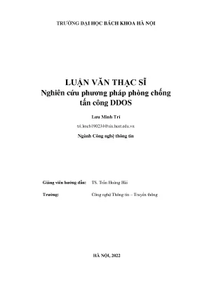 Nghiên cứu phương pháp phòng chống tấn công ddos