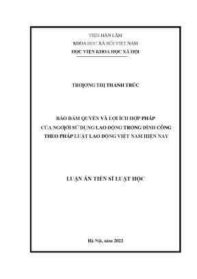 Bảo đảm quyền và lợi ích hợp pháp của người sử dụng lao động trong đình công theo pháp luật lao động việt nam hiện nay