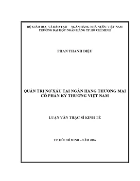 Tài liệu quản trị nợ xấu tại ngân hàng thương mại