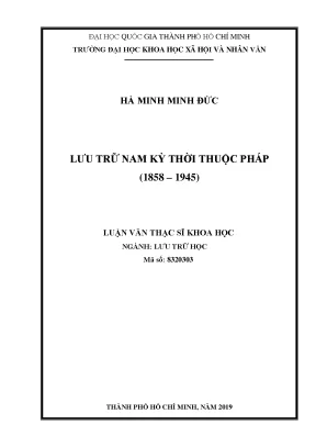 Lưu trữ nam kỳ thời thuộc pháp 1858 1945