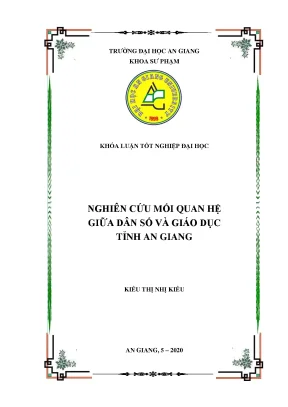 Nghiên cứu mối quan hệ giữa dân số và giáo dục tỉnh an giang