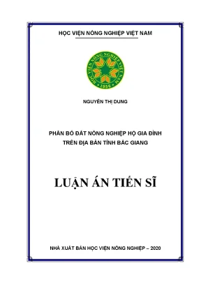 Phân bố đất nông nghiệp hộ gia đình trên địa bàn tỉnh bắc giang