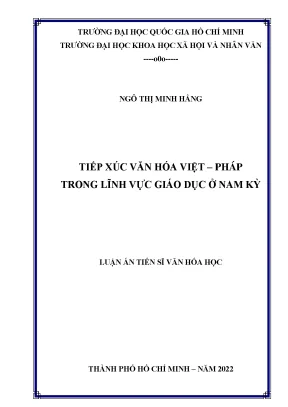 Tiếp xúc văn hóa việt pháp trong lĩnh vực giáo dục ở nam kỳ