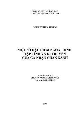 Một số đặc điểm ngoại hình tập tính và di truyền của gà nhạn chân xanh
