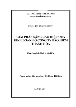 Giải pháp nâng cao hiệu quả kinh doanh ở công ty bảo hiểm thanh hoá