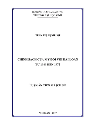 Chính sách của mỹ đối với đài loan từ 1949 đến 1972