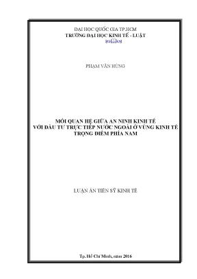 Mối quan hệ giữa an ninh kinh tế với đầu tư trực tiếp nước ngoài ở vùng kinh tế trọng điểm phía nam