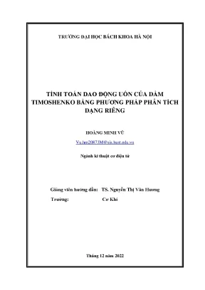 Tính toán dao động uốn của dầm timoshenko bằng phương pháp phân tích dạng riêng