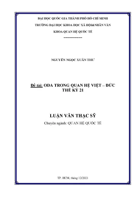 Oda và quan hệ việt đức trong thế kỷ 21