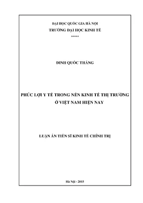 Phúc lợi y tế trong nền kinh tế thị trường ở việt nam hiện nay