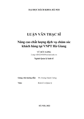 Nâng cao chất lượng dịch vụ chăm sóc khách hàng tại vnpt hà giang