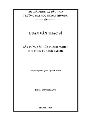 Xây dựng văn hóa doanh nghiệp cho công ty xăng dầu b12