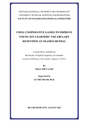 Using cooperative games to improve young efl learners vocanulary retention at seameo retrac m a