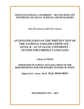 An investigation on the writing test of the national english certicate level b at an giang university center for foreign languages m a 60 14 10