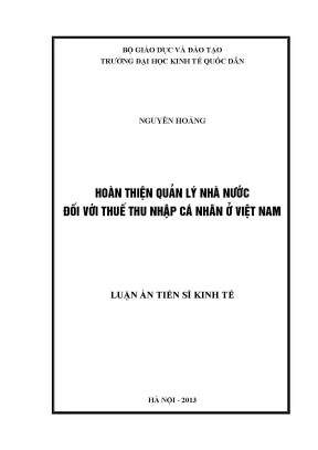 Hoàn thiện quản lý nhà nước đối với thuế thu nhập cá nhân ở việt nam