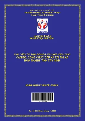 Các yếu tố tạo động lực làm việc cho cán bộ công chức cấp xã tại thị xã hòa thành tỉnh tây ninh