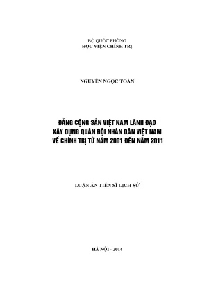 Đảng cộng sản việt nam lãnh đạo xây dựng quân đội nhân dân việt nam về chính trị từ năm 2001 đến năm 2011