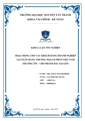 Hoạt động cho vay khách hàng doanh nghiệp tại ngân hàng thương mại cổ phần việt nam thương tín chi nhánh bắc sài gòn