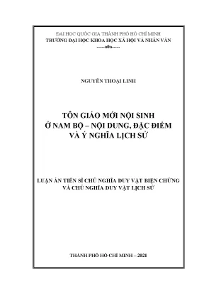 Tôn giáo mới nội sinh ở nam bộ nội dung đặc điểm và ý nghĩa lịch sử