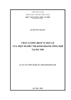 Chất lượng dịch vụ bán lẻ của một số siêu thị kinh doanh tổng hợp tại hà nội