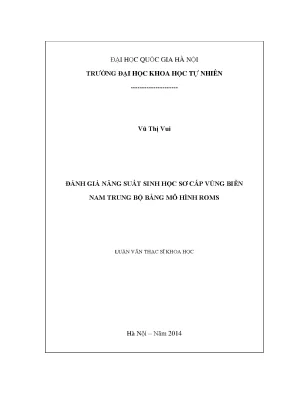Tài liệu khí tượng thủy văn hải dương học nam trung bộ năng suất sinh học