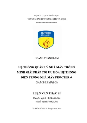 Hệ thống quản lý nhà máy thông minh giải pháp tối ưu hóa hệ thống điện trong nhà máy procter và gamble