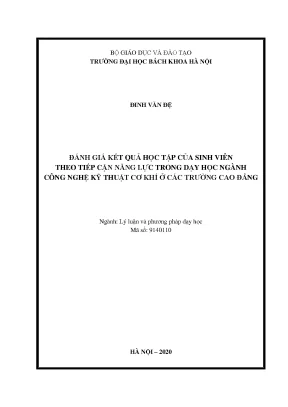 Đánh giá kết quả học tập của sinh viên theo tiếp cận năng lực trong dạy học ngành công nghệ kỹ thuật cơ khí ở các trường cao đẳng