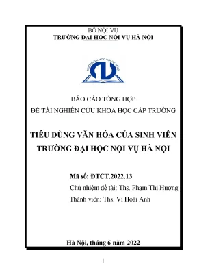 Tiêu dùng văn hóa của sinh viên trường đại học nội vụ hà nôi