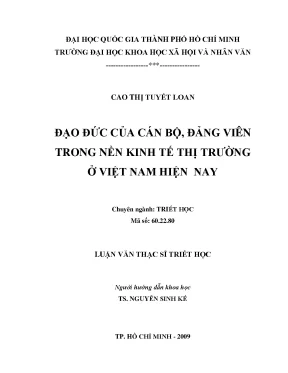 Đạo đức của cán bộ đảng viên trong nền kinh tế thị trường ở việt nam hiện nay