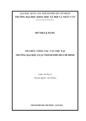 Tổ chức công tác văn thư tại trường đại học luật thành phố hồ chí minh