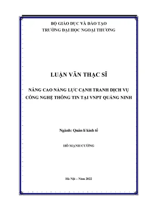 Nâng cao năng lực cạnh tranh dịch vụ công nghệ thông tin tại vnpt quảng ninh