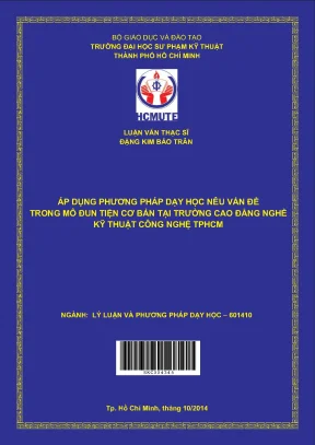 Áp dụng phương pháp dạy học nêu vấn đề trong mô đun tiện cơ bản tại trường cao đẳng nghề kỹ thuật công nghệ tp hcm