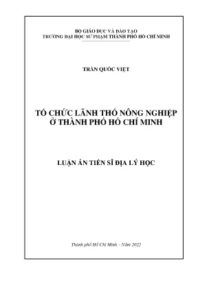Tổ chức lãnh thổ nông nghiệp ở thành phố hồ chí minh