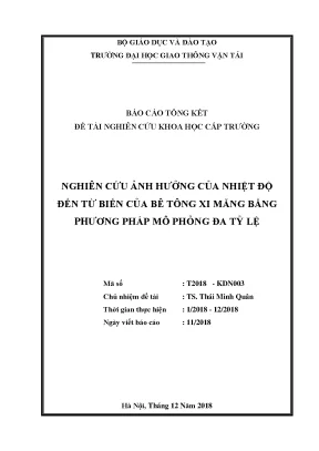 Nghiên cứu ảnh hưởng của nhiệt độ đến từ biến của bê tông xi măng bằng phương pháp mô phỏng đa tỷ lệ cấp trường
