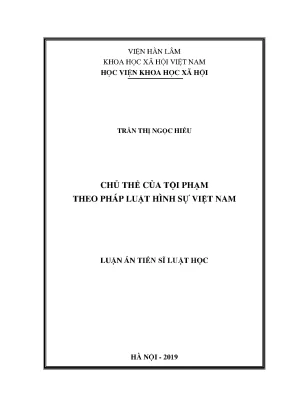 Chủ thể của tội phạm theo pháp luật hình sự việt nam