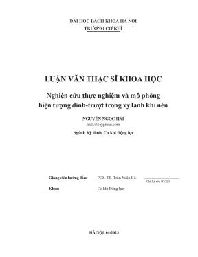 Nghiên cứu thực nghiệm và mô phỏng hiện tượng dính trượt trong xy lanh khí nén