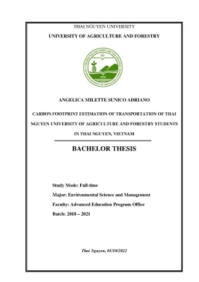 Carbon footprint estimation of transportation of thai nguyen university of agriculture and forestry students in thai nguyen vietnam