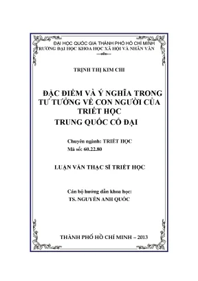 Đặc điểm và ý nghĩa trong tư tưởng về con người của triết học trung quốc cổ đại