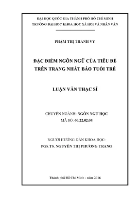 Đặc điểm ngôn ngữ của tiêu đề trên trang nhất báo tuổi trẻ