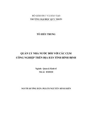 Quản lý nhà nước đối với các cụm công nghiệp trên địa bàn tỉnh bình định