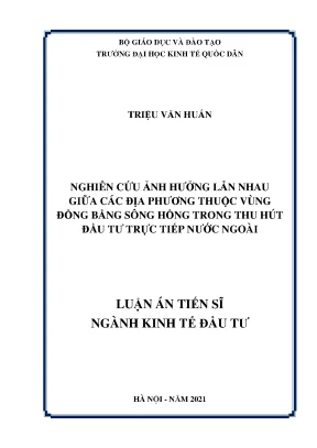 Nghiên cứu ảnh hưởng lẫn nhau giữa các địa phương thuộc vùng đồng bằng sông cửu long trong thu hút đầu tư trực tiếp nước ngoài