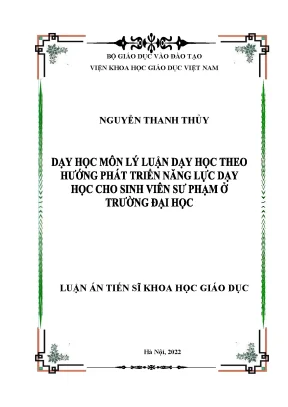 Dạy học môn lý luận dạy học theo hướng phát triển năng lực dạy học cho sinh viên sư phạm ở trường đại học