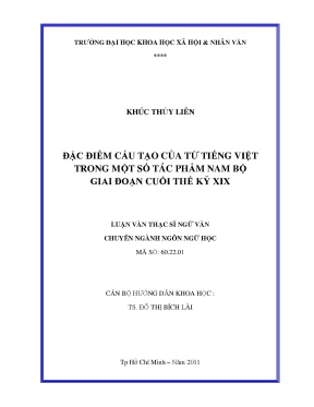 Đặc điểm cấu tạo của từ tiếng việt trong một số tác phẩm nam bộ giai đoạn cuối tk xix