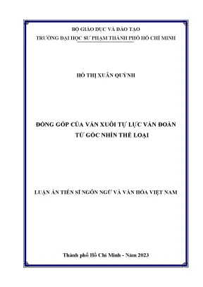 Đóng góp của văn xuôi tự lực văn đoàn từ góc nhìn thể loại
