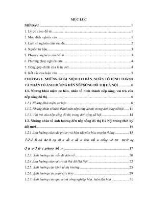 Nếp sống đô thị hà nội và những biến đổi trong thời kì đổi mới so sánh với nếp sống đô thị seoul hàn quốc
