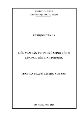 Liên văn bản trong kể xong rồi đi của nguyễn bình phương
