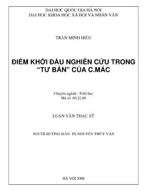 Điểm khởi đầu nghiên cứu trong tư bản của c mác